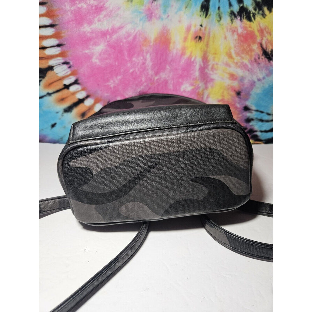 MATT AND NAT Bali Mini Vegan Leather Black Camo Small Backpack