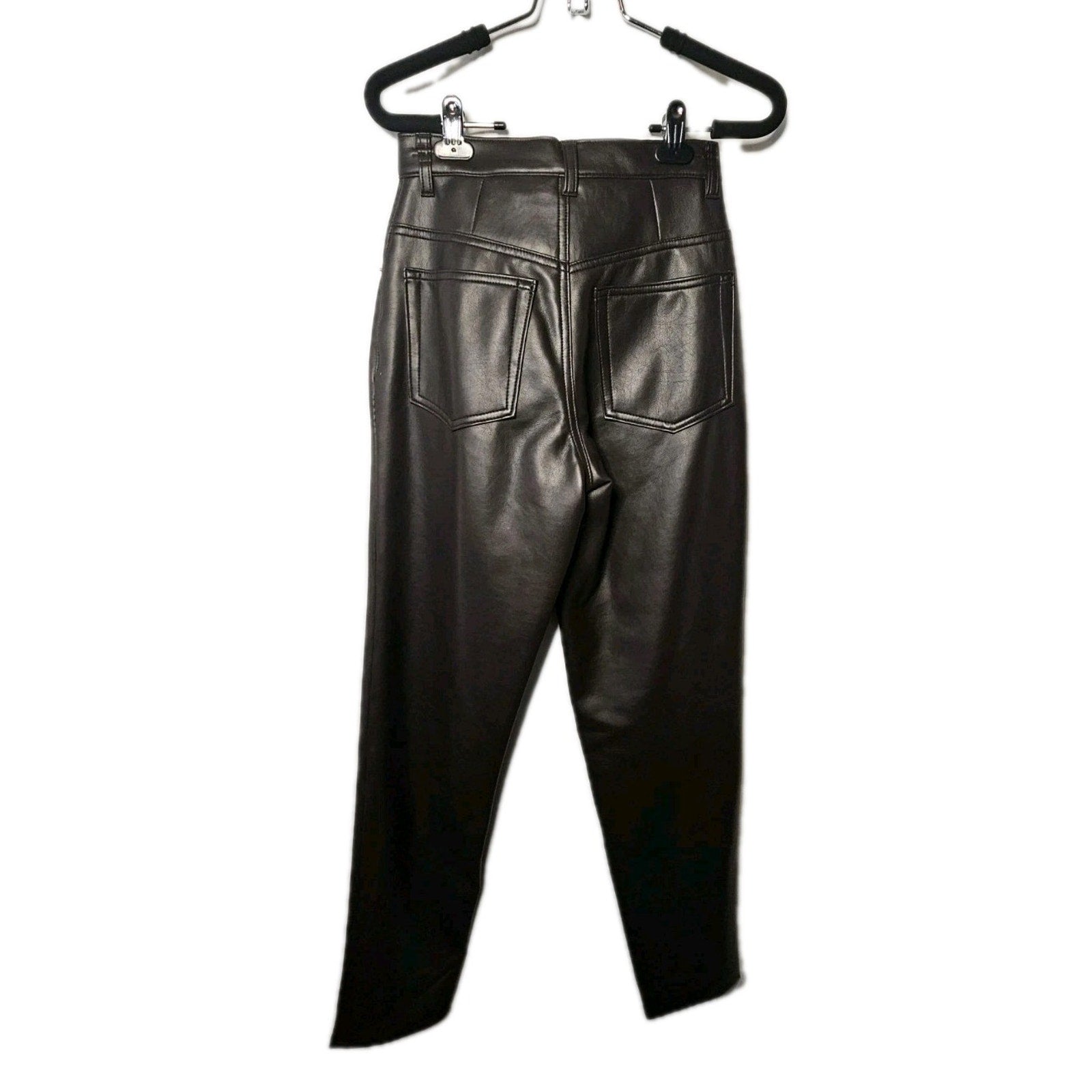 BB Dakota Vintage 90's Junior's Brown Faux Leather High Waist Pants Size 3/4