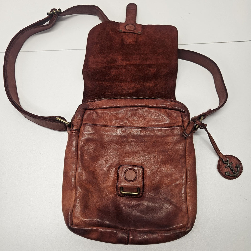 Harbour 2ND MARLIES Flap Rust Leather Crossbody Bag Purse