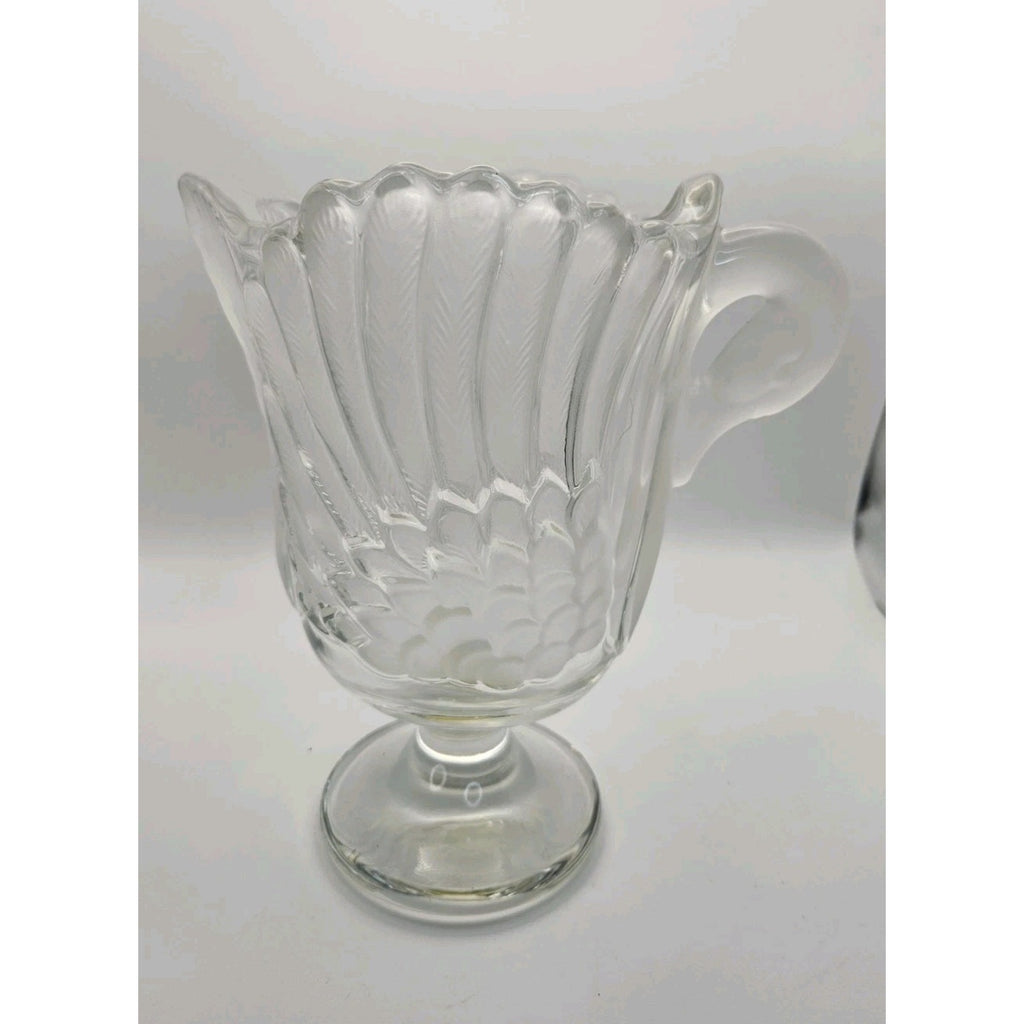 Vtg Mikasa Walther Crystal SWAN Pitcher Clear Frosted Feathers Made in Germany