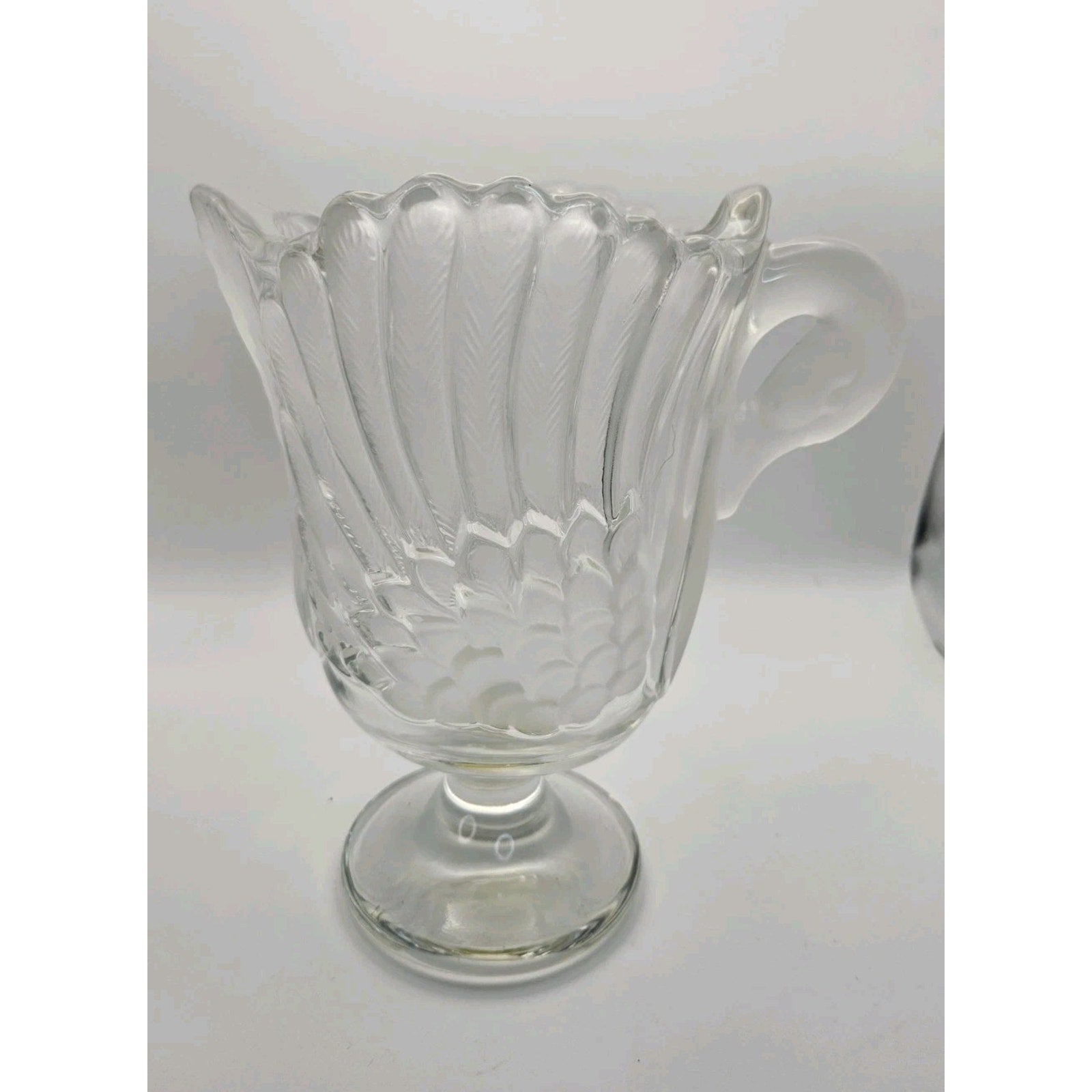 Vtg Mikasa Walther Crystal SWAN Pitcher Clear Frosted Feathers Made in Germany