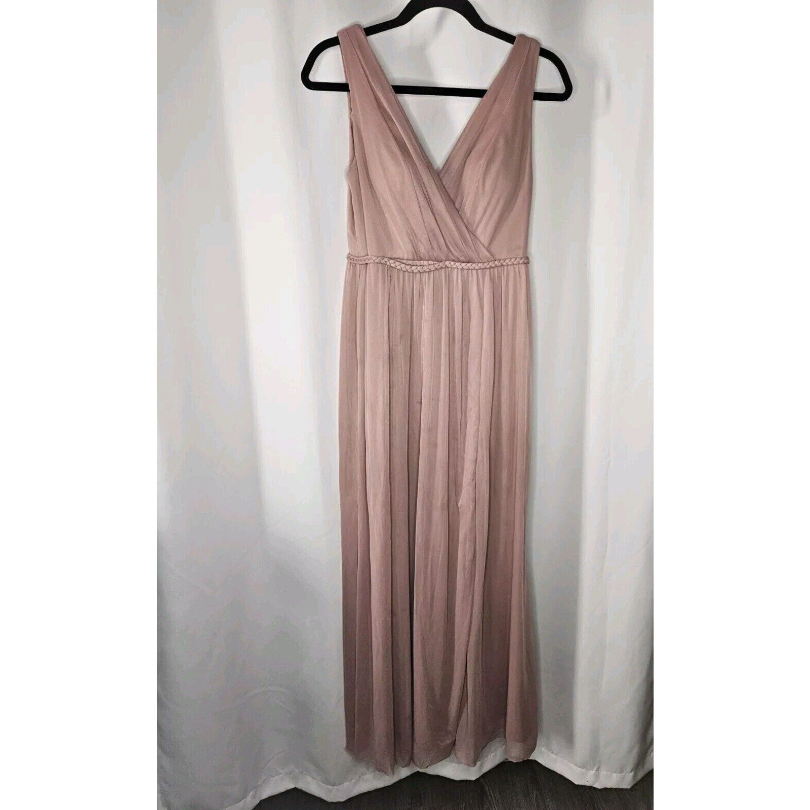 Azazie Womens Tanicia Bridesmaids Dress Pink Pleated Sleeveless Slit Zip Size A6