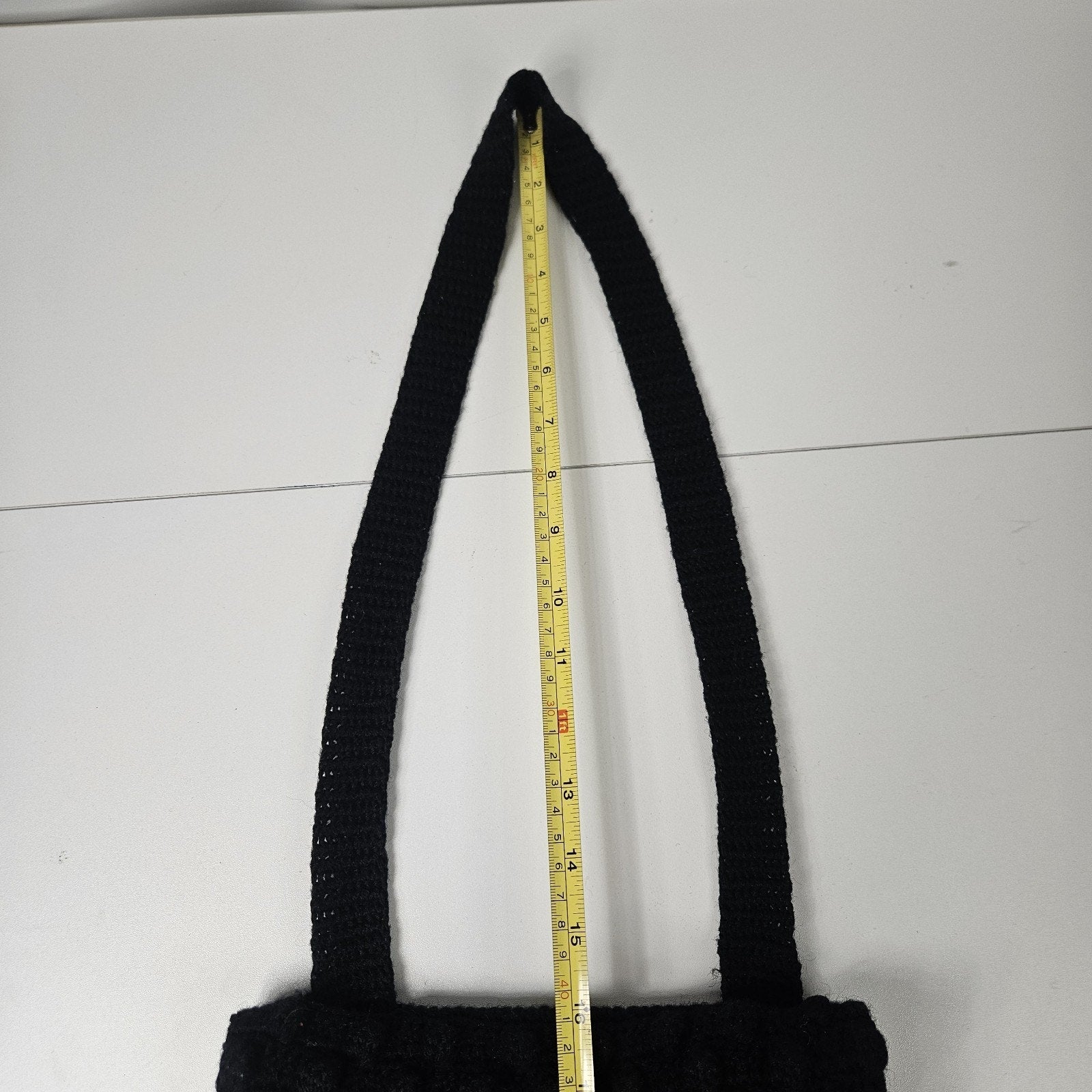 Handmade Crochet Mini Black Crossbody Shoulder Bag Coastal Y2K Whimsy Small