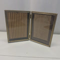 VTG 1970s Folding Photo Frame 5x4 Standing Rectangle Gold-Tone Double-Picture