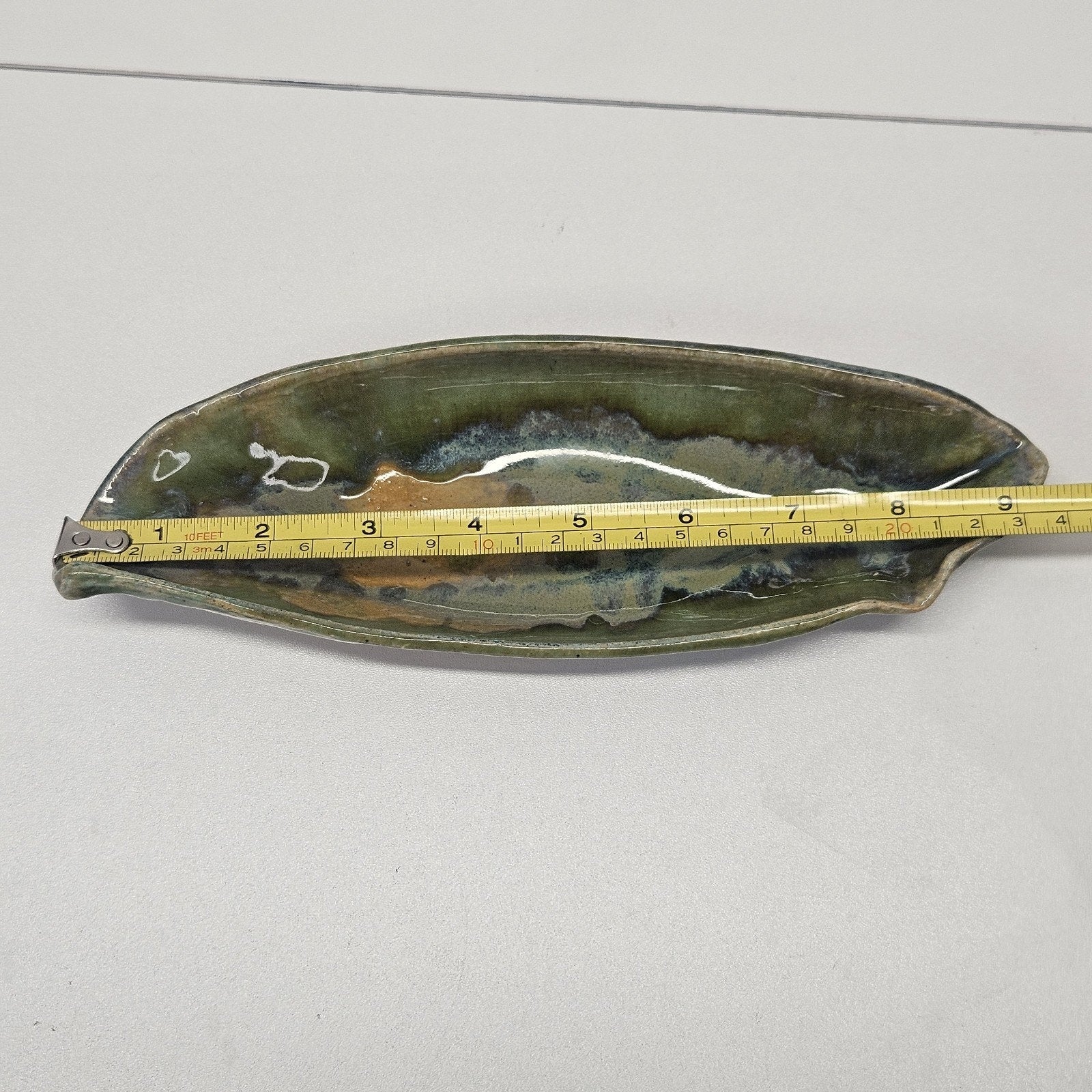 Stephen Schiffer Studio Art Pottery Drip Glaze Oval Platter Handcrafted