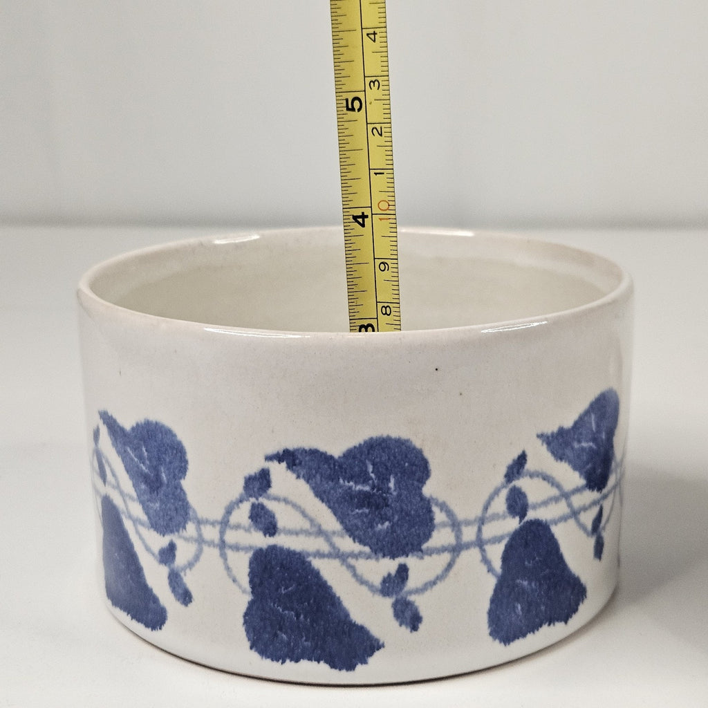 Vintage Amnion Triana Salt Glaze Stoneware Floral Print Butter Crock W Lid