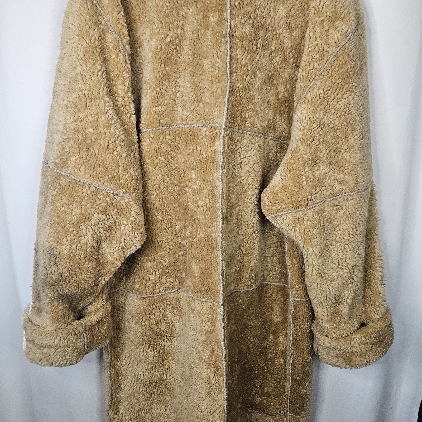 Vintage Marena Marena Two Coat Tan Womens 3X Long Sherpa Overcoat w Hat