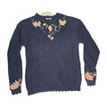 Vintage Northern Reflections Sweater Large Chunky Knit Cardigan Floral Cottage