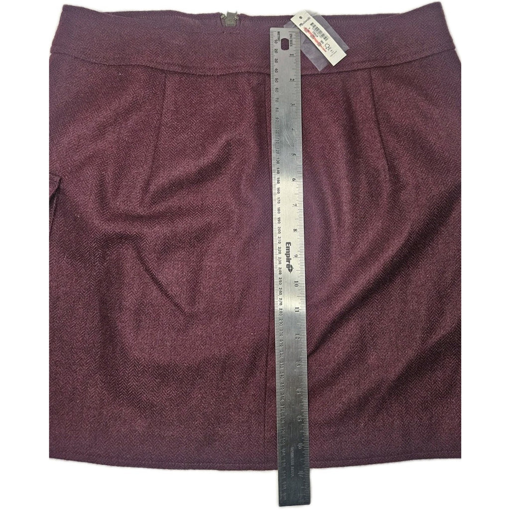 NWT Madewell ($98) Zip Front Mini Skirt Bordeaux Mélange Size 8 Medium ND130