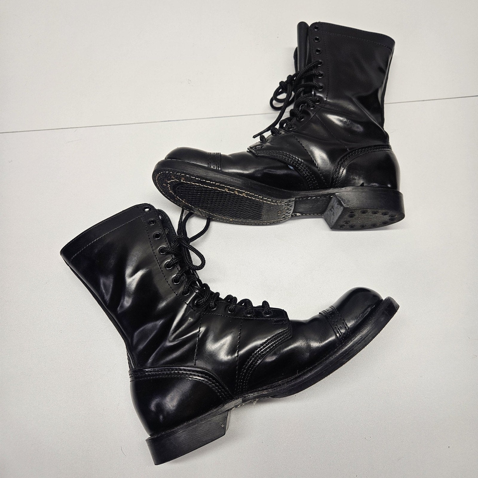 Vtg 90s CORCORAN Jump Boots 1500 USA Made 10" Black Combat M 9.5 D W 11.5 Grunge