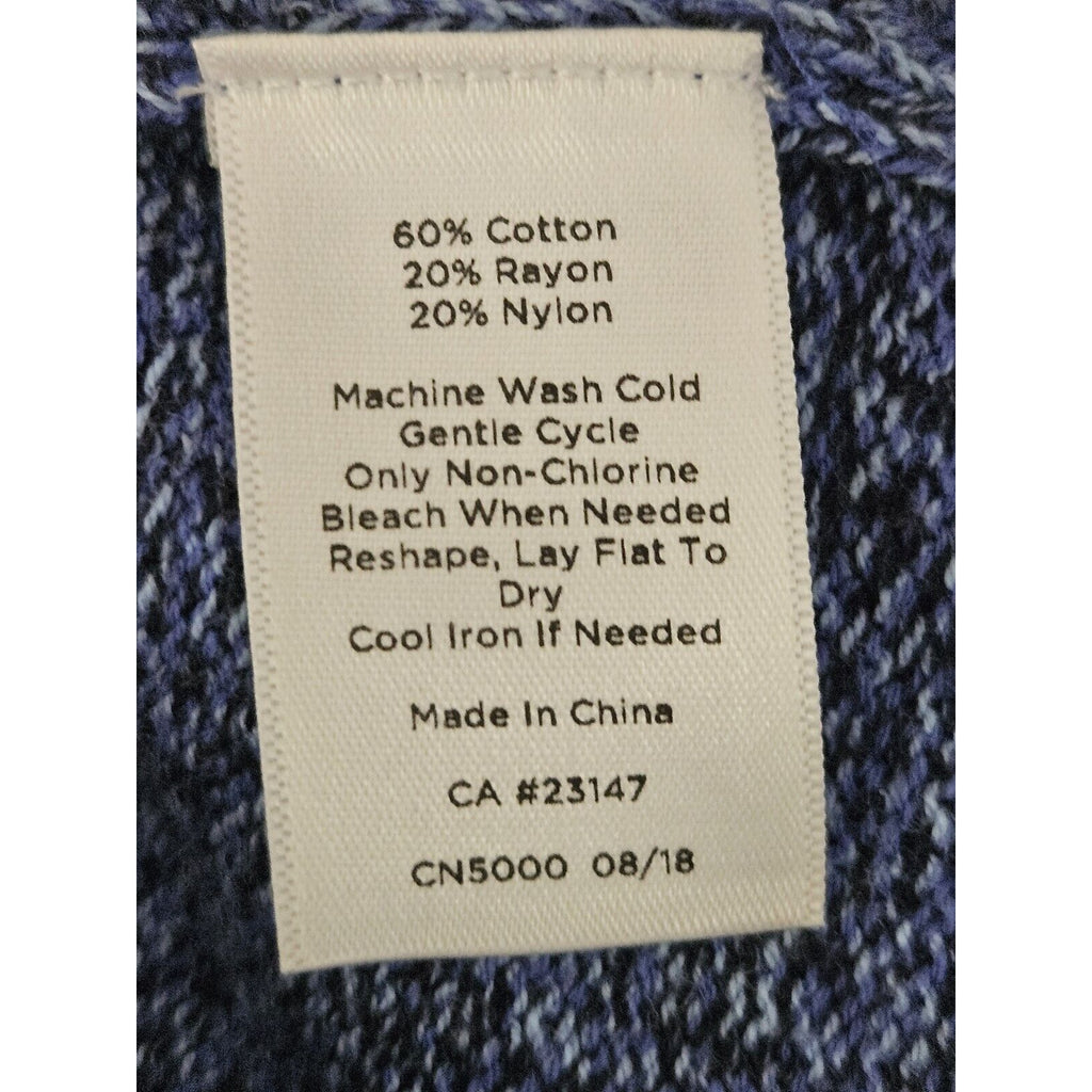 Talbots Womens Plus Knit Sweater 1X Blue Tight Knit Long Sleeve Round Neck