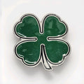 Y2K Vtg Pewter Belt Buckle Green Shamrock Great American Products 4002 2.5x2.5"