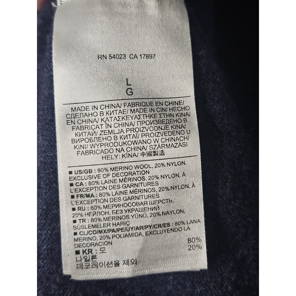Banana Republic Men's Italian Yarn Wool Blue Henley Style Sweater Size Large