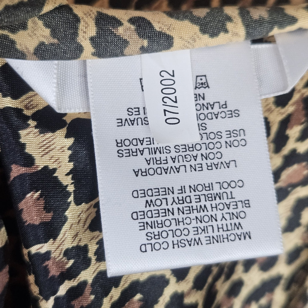 Y2K Vtg Secret Treasures Leopard Print Sexy Strappy Satin Nightgown Dress Medium