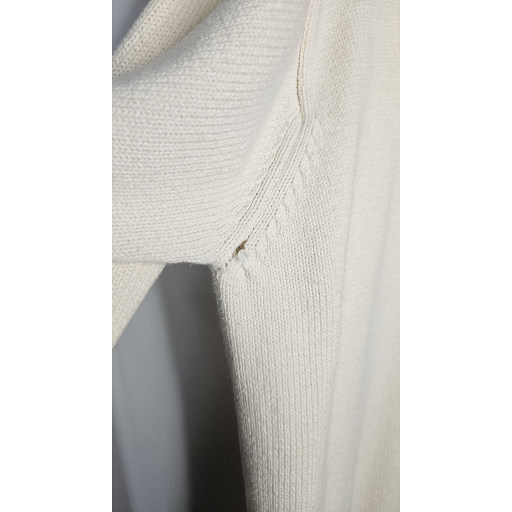 Vtg Lauren Ralph Lauren Knit Sweatshirt Women Med Off White Hoodie Pullover Y2K