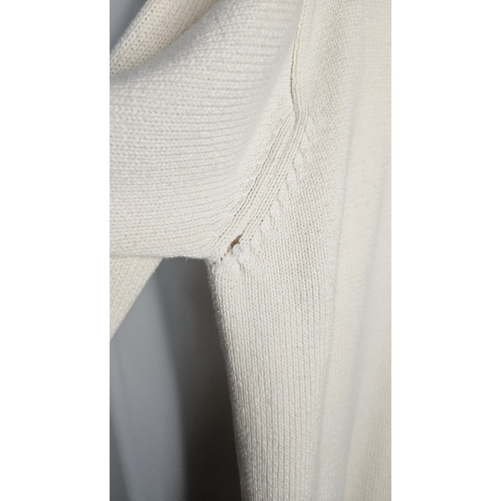 Vtg Lauren Ralph Lauren Knit Sweatshirt Women Med Off White Hoodie Pullover Y2K