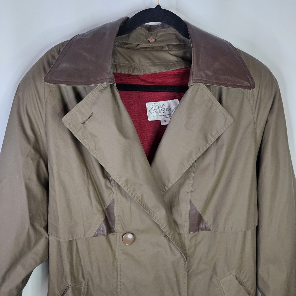 Vtg Coat Collectibles Tan Trench Womans Sz 12 Vintage Professional Preppy Beige