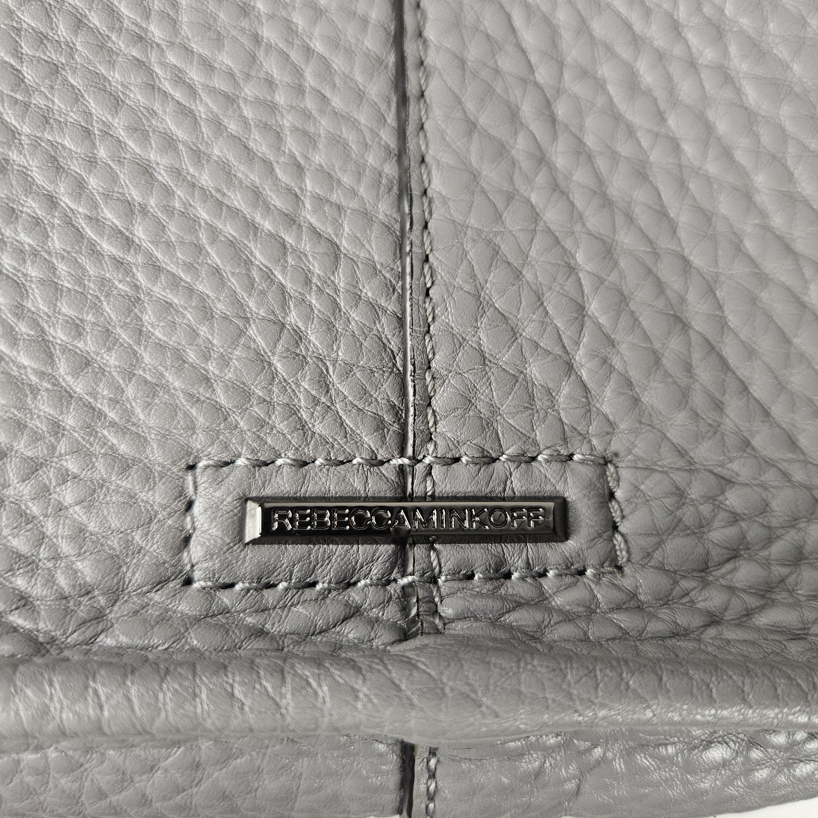 Rebecca Minkoff Unlined Feed Leather Crossbody Bag Gray Studded