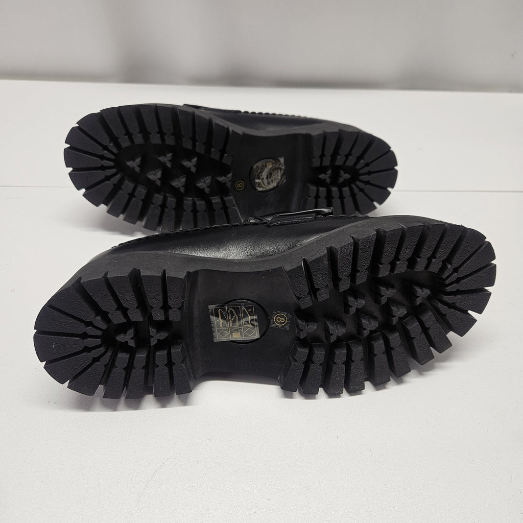 Koi Willow Ruffle Slip On Loafers Vegan Leather Black Sz 8 NWOT Box Goth Grunge
