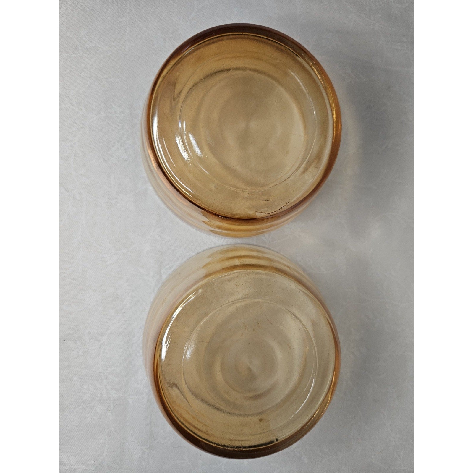 Vtg Marigold Carnival Iridescent Glass Small Trinket Berry Cereal Dessert Bowls