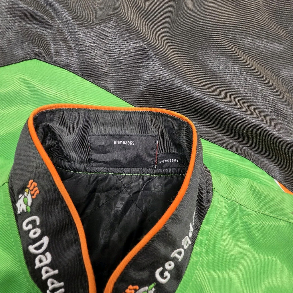 Vintage Go Daddy Nascar Racing Jacket Danica Patrick Kid SM Black Green Chase NWT