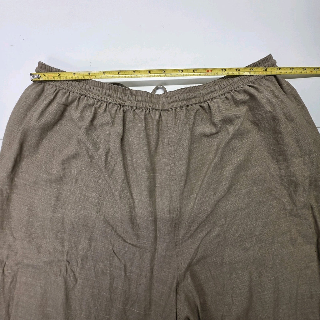 Beige Pull On Lightweight Wide Leg Chino Maggie Barnes Womens Pants Plus Size 2X