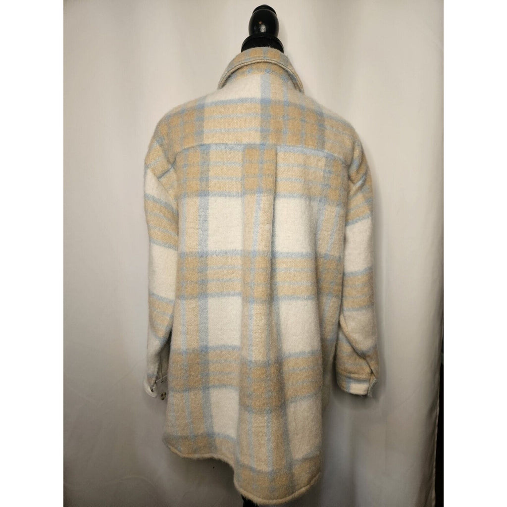 NWT Grace & Karma Women's Size L Shacket Plaid Button Down Pockets Shirt/Jacket