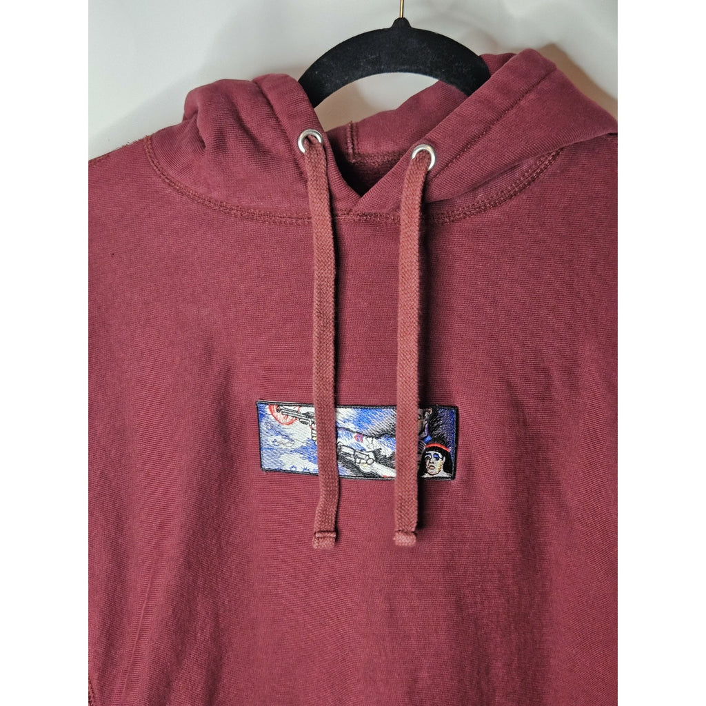 Derschutze Utopia Hoodie Burgundy Mens Medium German Streetwear Hipster