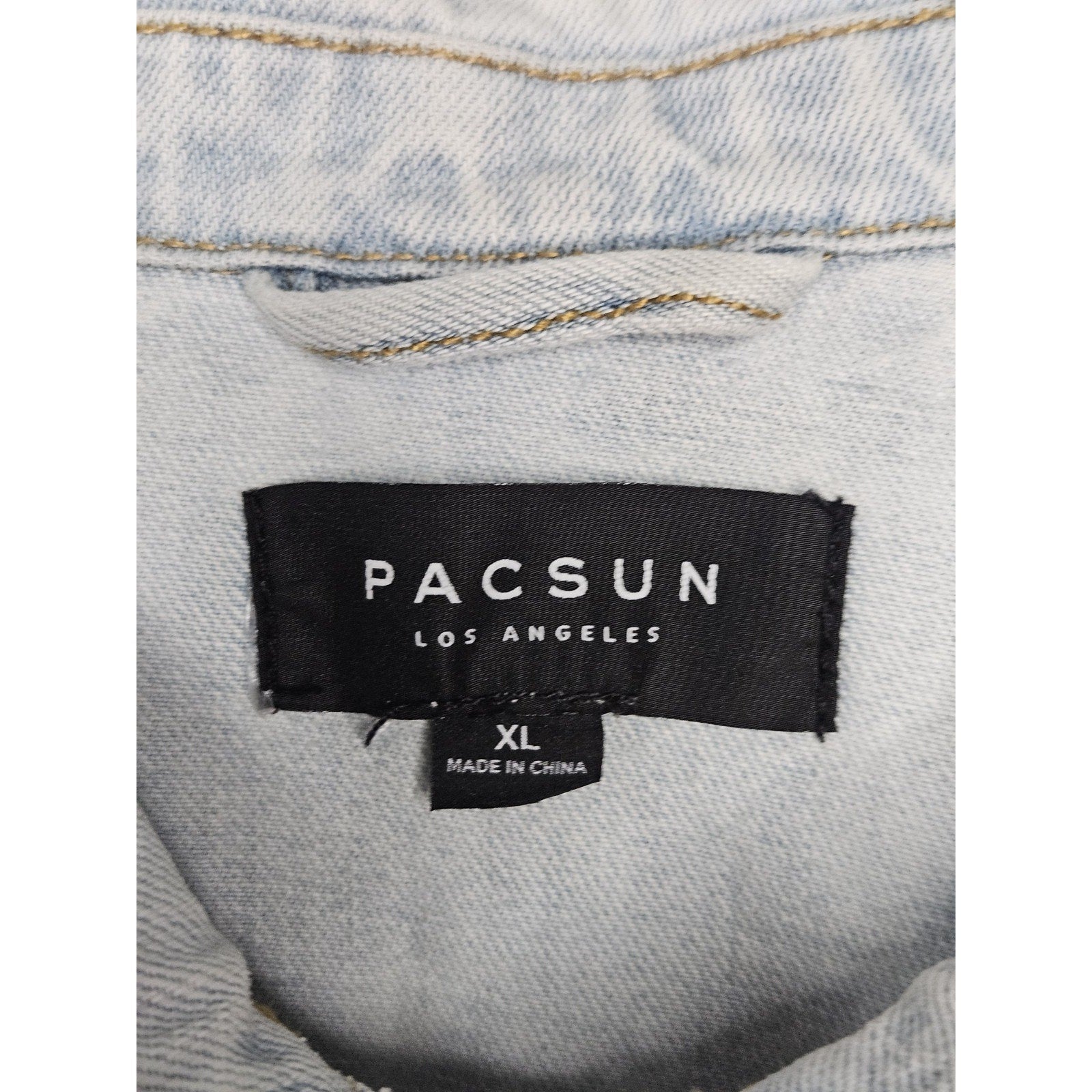 Pacsun Women's Denim Jean Jacket Light Wash Trucker Jacket Button Down Sz XL