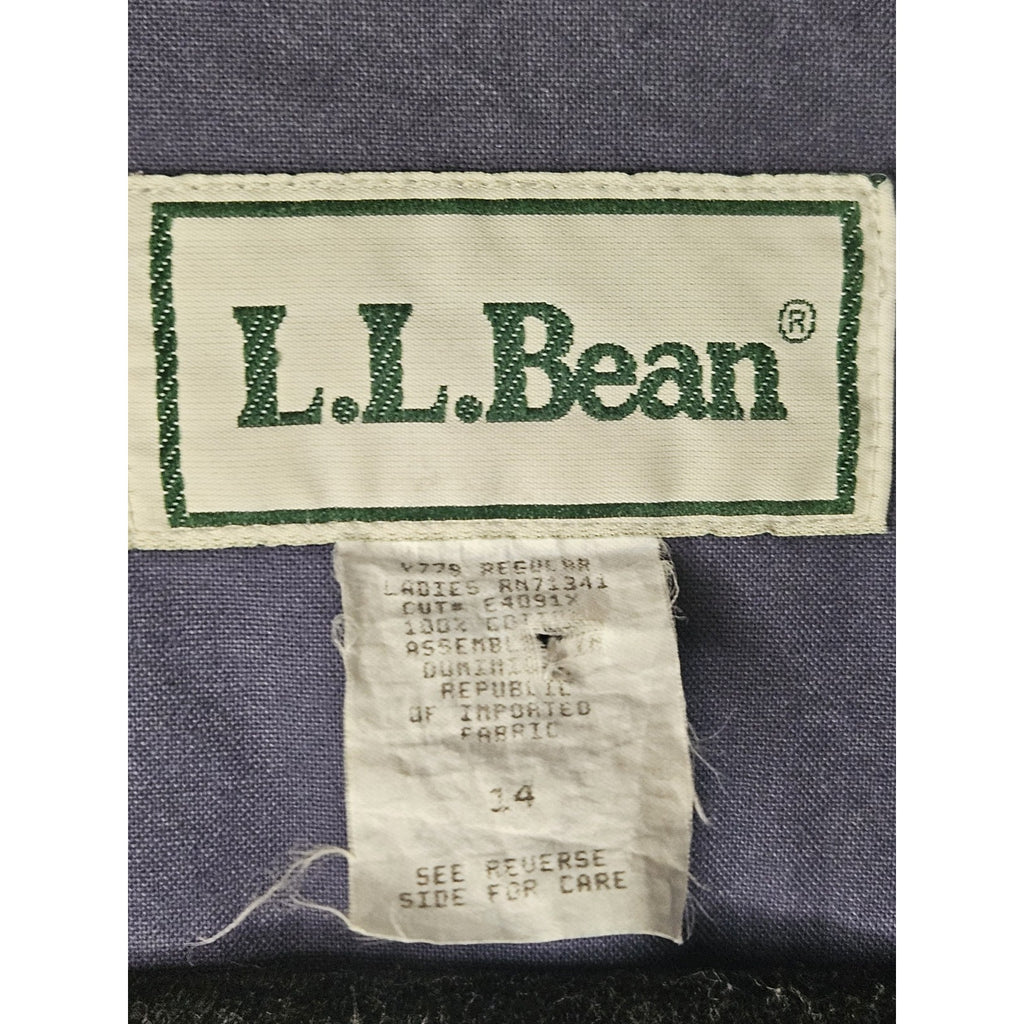 LL Bean Vtg Women's Field Jacket Barn Coat Blazer Cotton 71341 Overcoat Sz 14 Lg