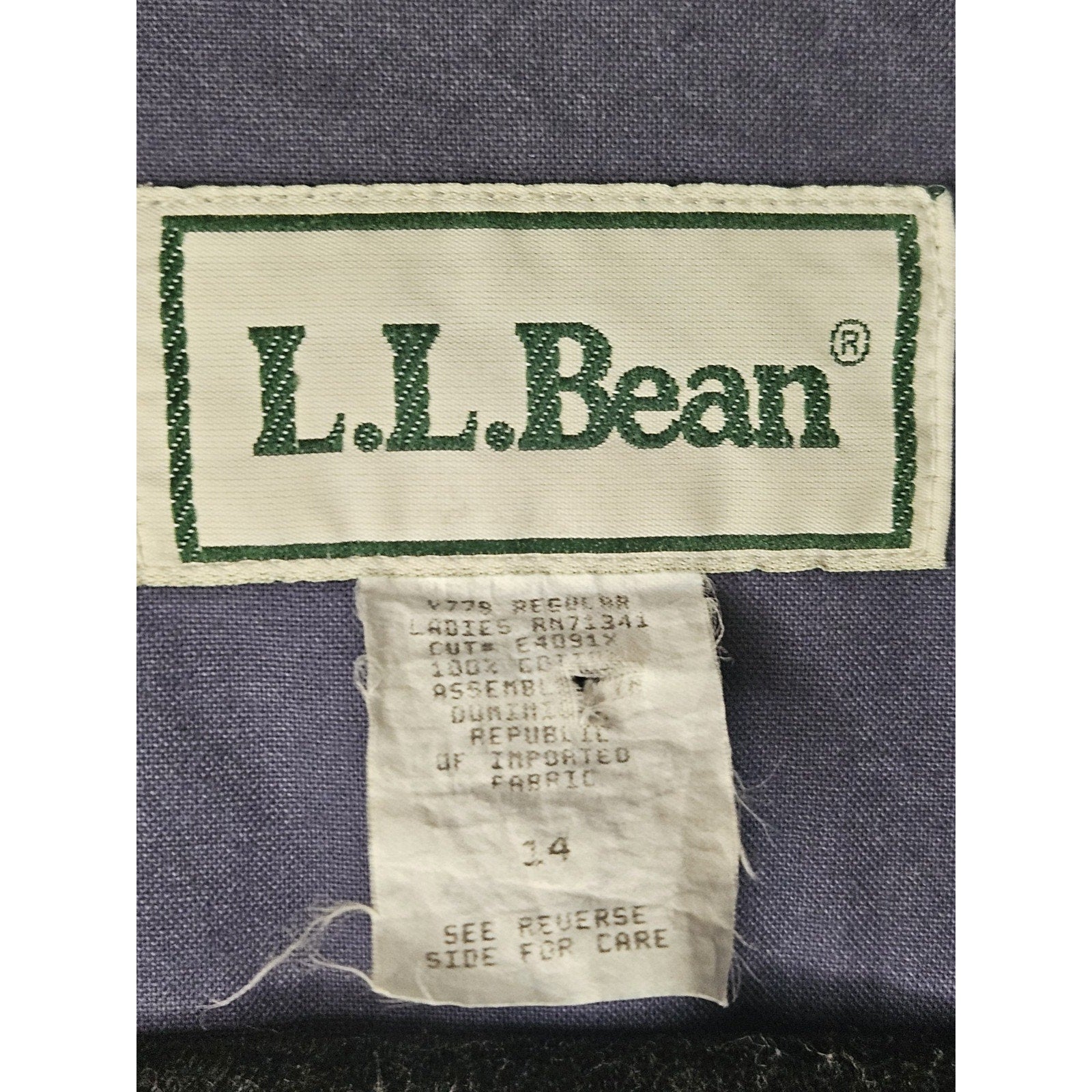 LL Bean Vtg Women's Field Jacket Barn Coat Blazer Cotton 71341 Overcoat Sz 14 Lg