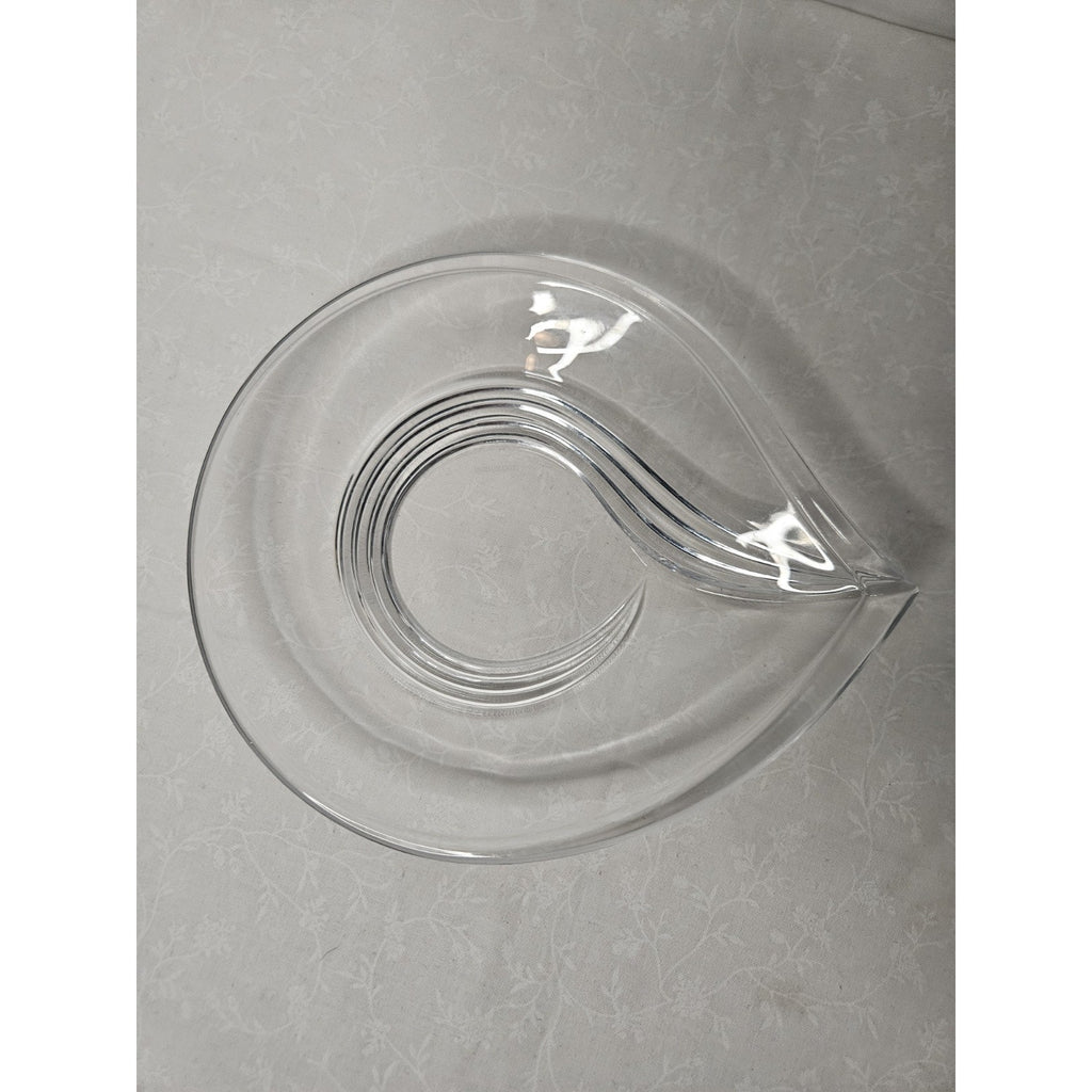 Signed Nachtmann Teardrop Shaped Crystal Accent Candy Nut Dish Art Deco Bavaria