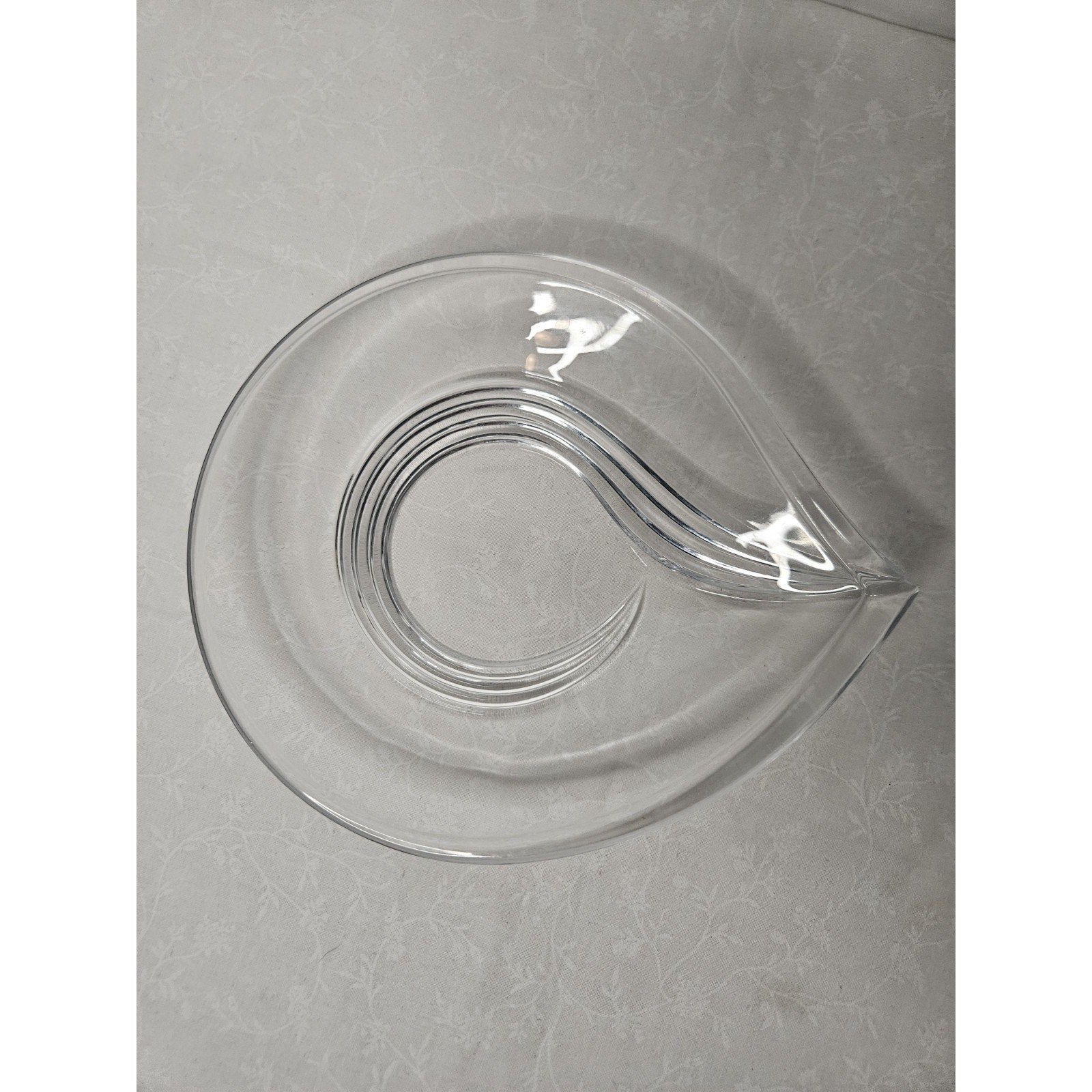 Signed Nachtmann Teardrop Shaped Crystal Accent Candy Nut Dish Art Deco Bavaria