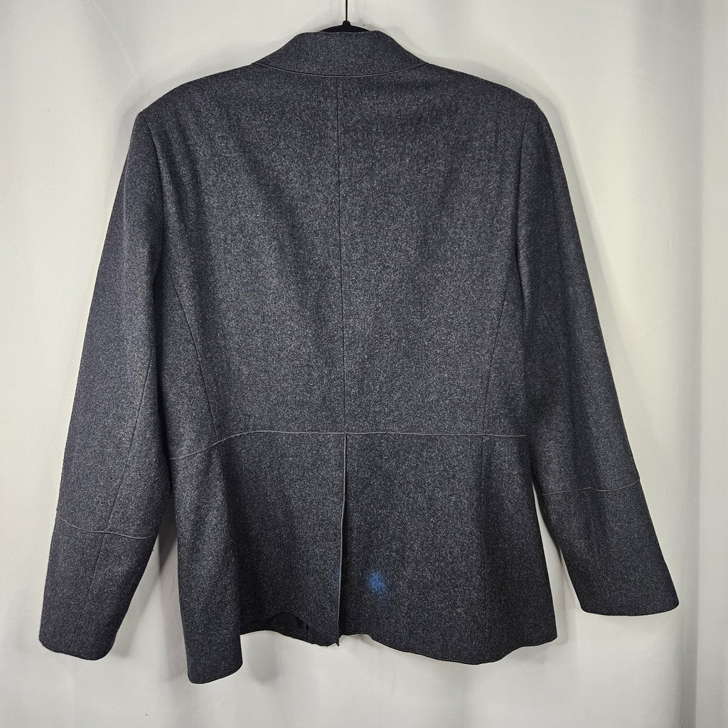 Vintage Harve Benard Wool Blend Suit Jacket Coat Blazer Gray Button Womens 16