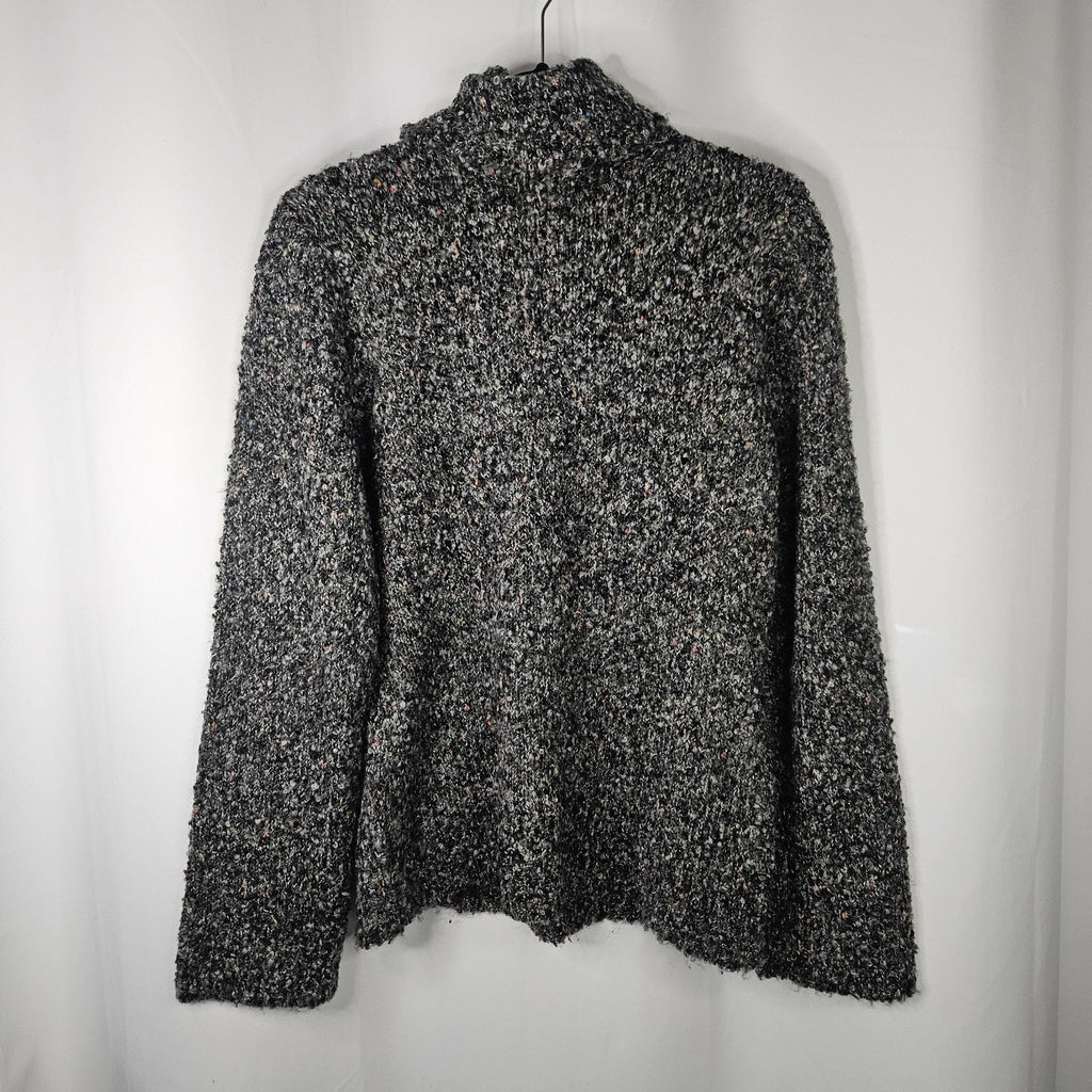 Vintage Chadwicks Sweaters Black White Marled Boucle Cowl Neck Sweater Womens L