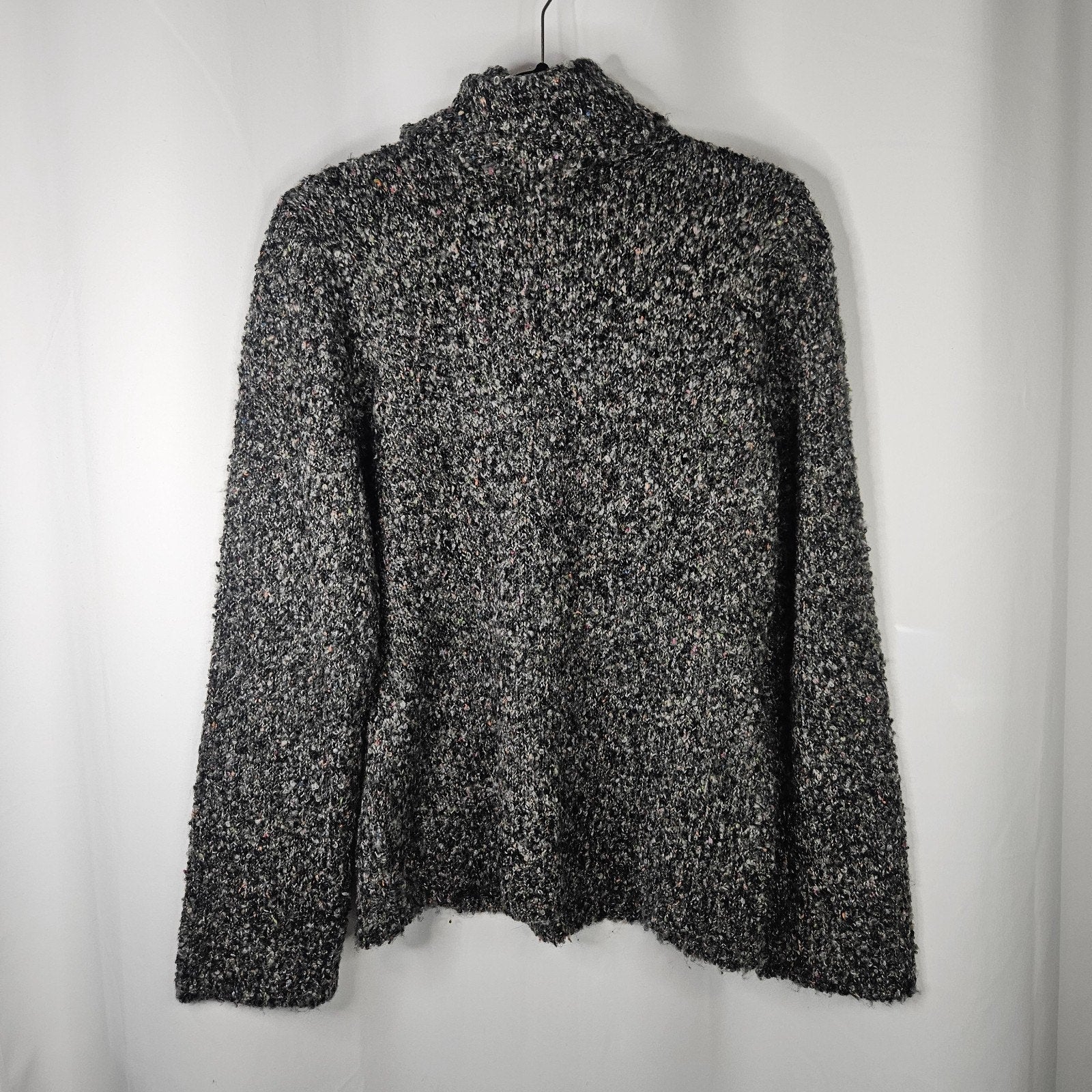 Vintage Chadwicks Sweaters Black White Marled Boucle Cowl Neck Sweater Womens L