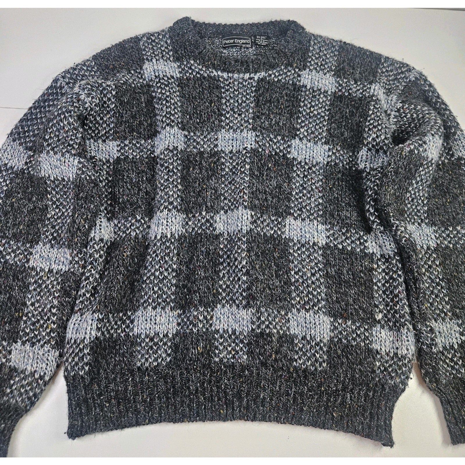 Vtg 80s Acrylic Wool Blend Chunky Knit Pullover Sweater Large Gorpcore Fisherman