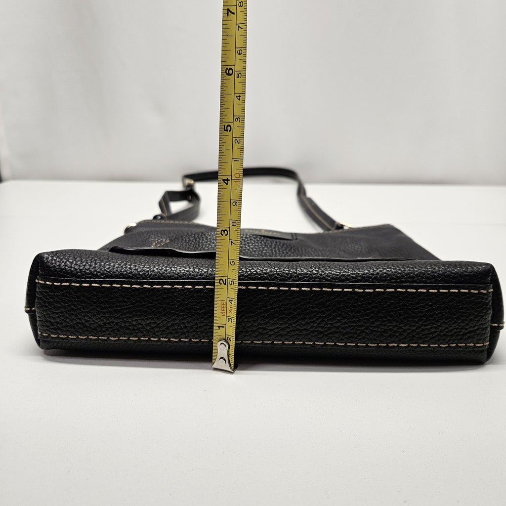 Kate Spade NY Leather Domed Crossbody Shoulder Handbag Purse Logo Classic Black