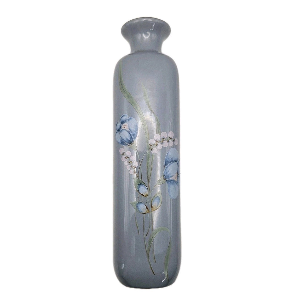 Vintage Ceramic Porcelain Bud Vase Tulips And Lily Of The Valley Gold Trim