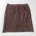 Vtg Worthington Size 16 Womens Faux Leather Pencil Skirt Burgundy Career Sexy