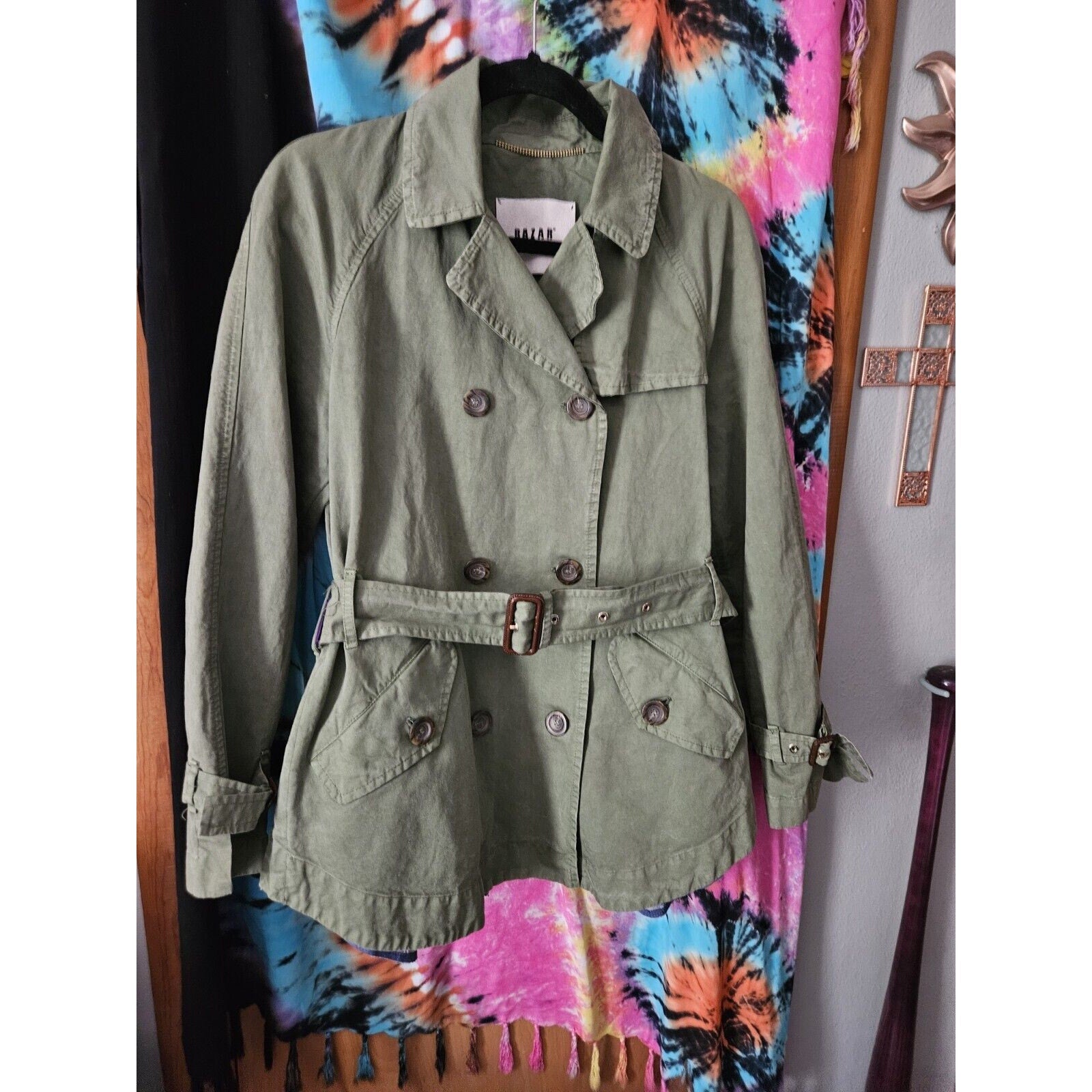 Rare Italian Designer Bazar Deluxe Olive Green Womens Jacket Med Tagila 44