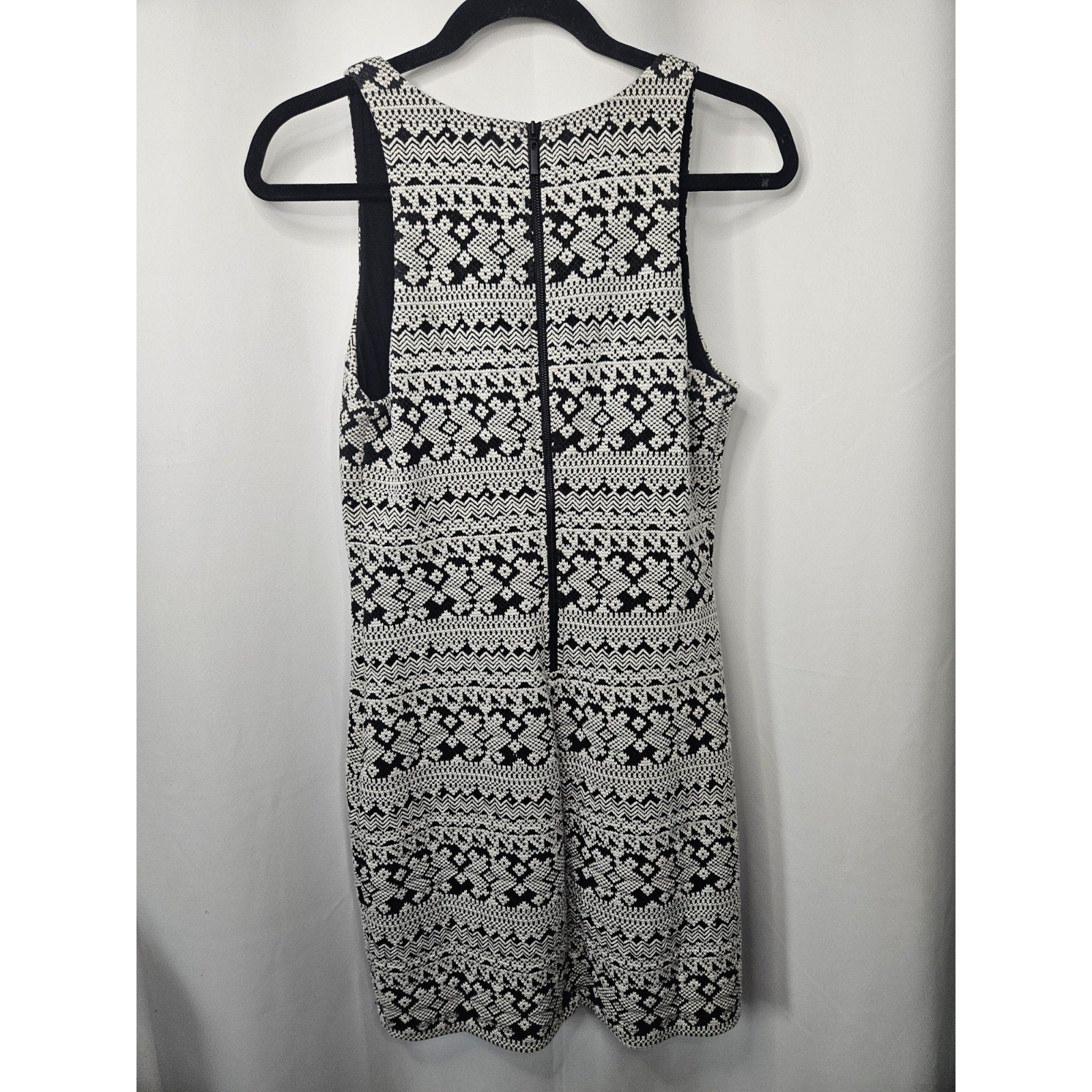 Tart Collections Faux Fur Trim Coat Jacket w/ Matching Dress Black & White Aztec