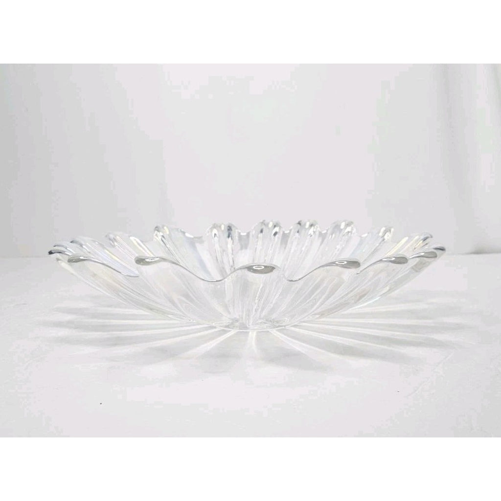 Vintage Federal Iridescent Celestial Sunburst Center Art Glass Bowl 11 3/8"