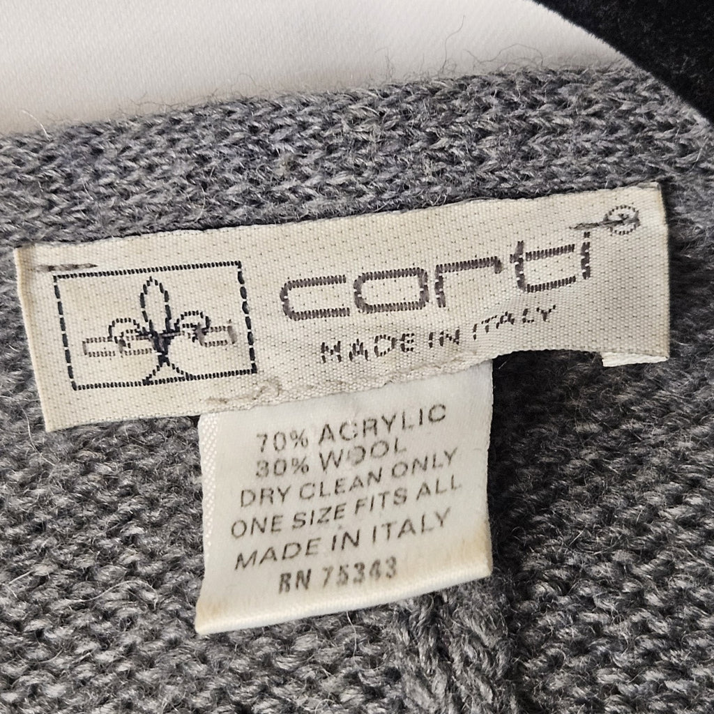 Corti Made in Italy Wool Blend Cardigan Shrug One Size Classic Cozy
