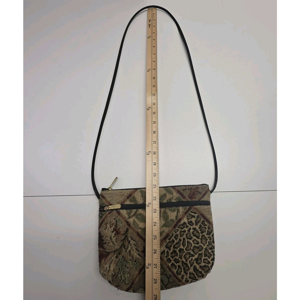 Vtg Danny K tapestry Floral Crossbody Shoulder Bag Purse Zipper Bag Bohemian
