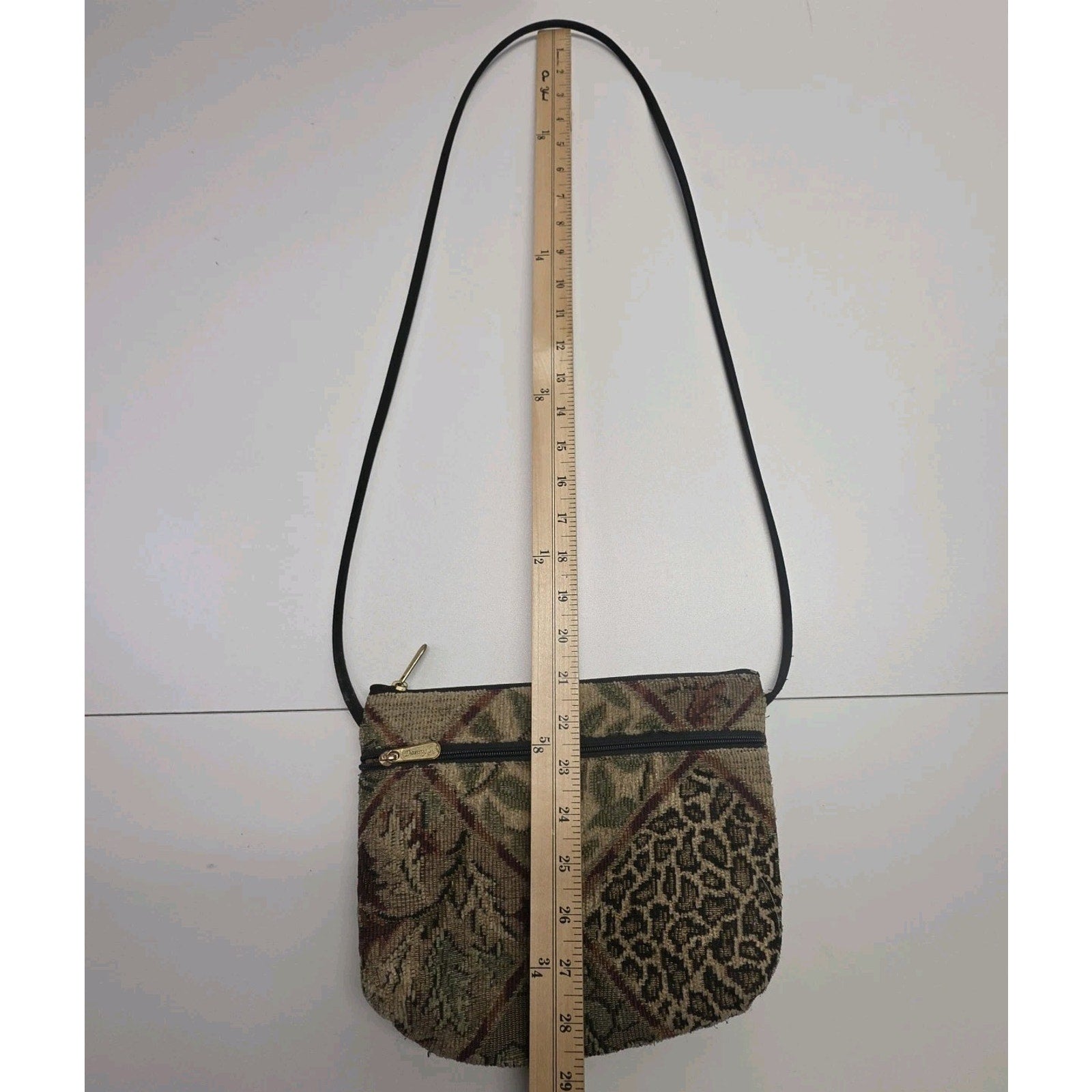 Vtg Danny K tapestry Floral Crossbody Shoulder Bag Purse Zipper Bag Bohemian