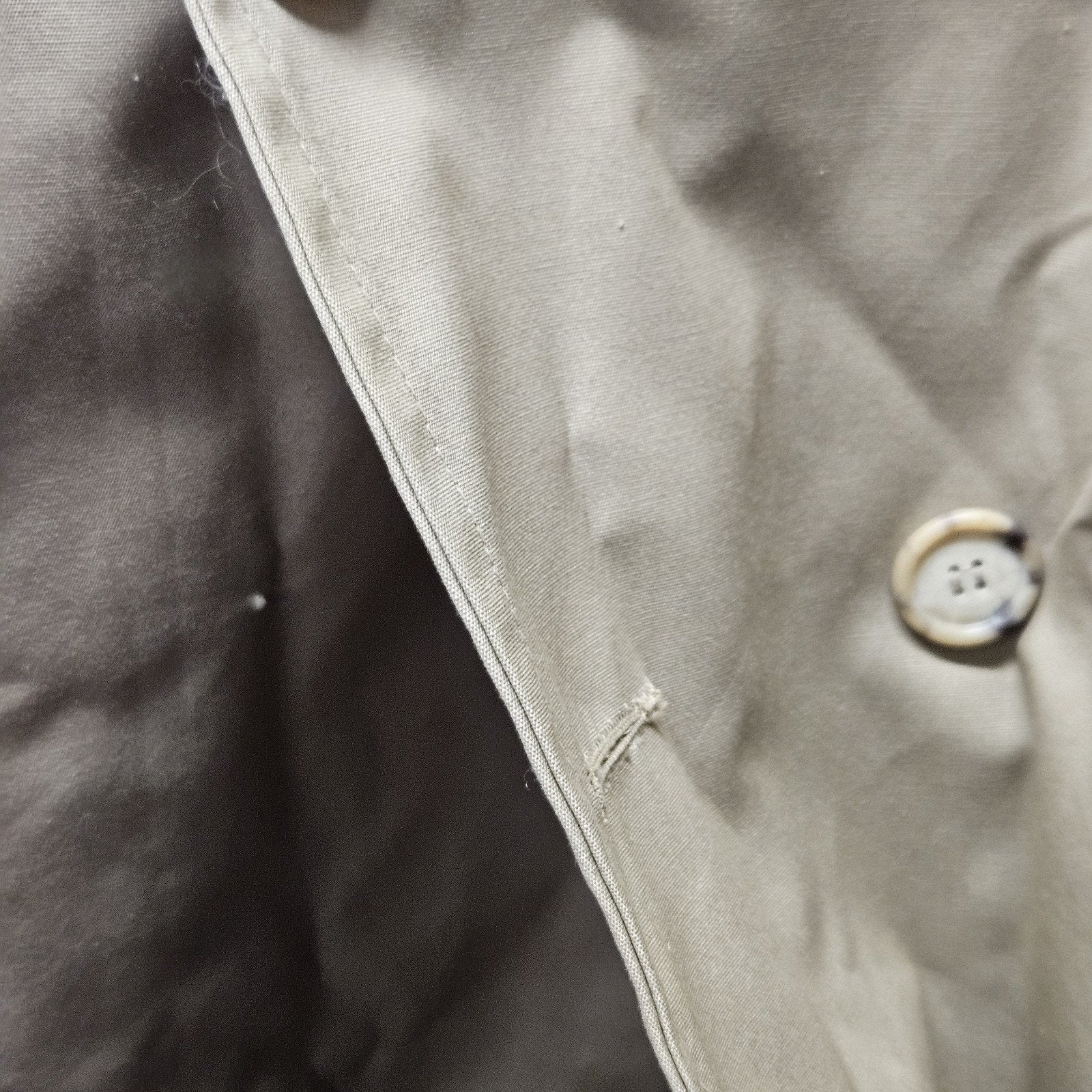 Vtg Woodmere Men Size 44 Beige Long Sleeve Removable Lined Belted Trench Coat