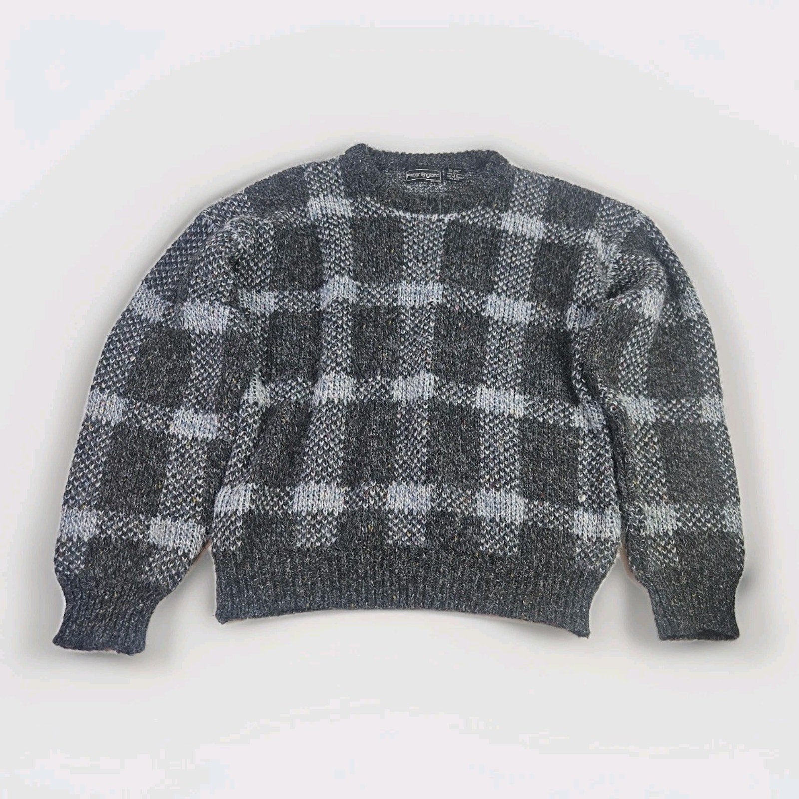 Vtg 80s Acrylic Wool Blend Chunky Knit Pullover Sweater Large Gorpcore Fisherman