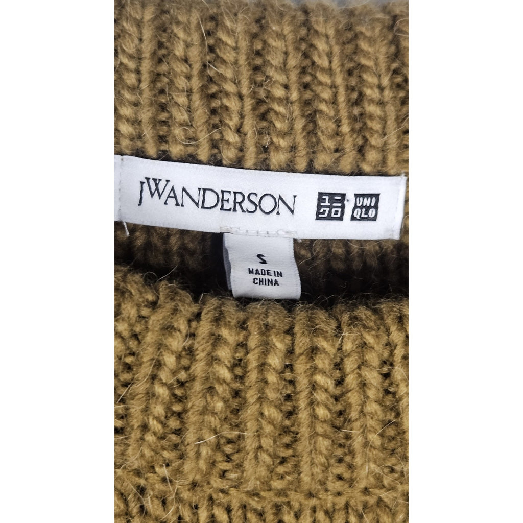 Uniqlo x JW Anderson Tan Sweater Dress Small Chunky Knit Sweater Midi Dress