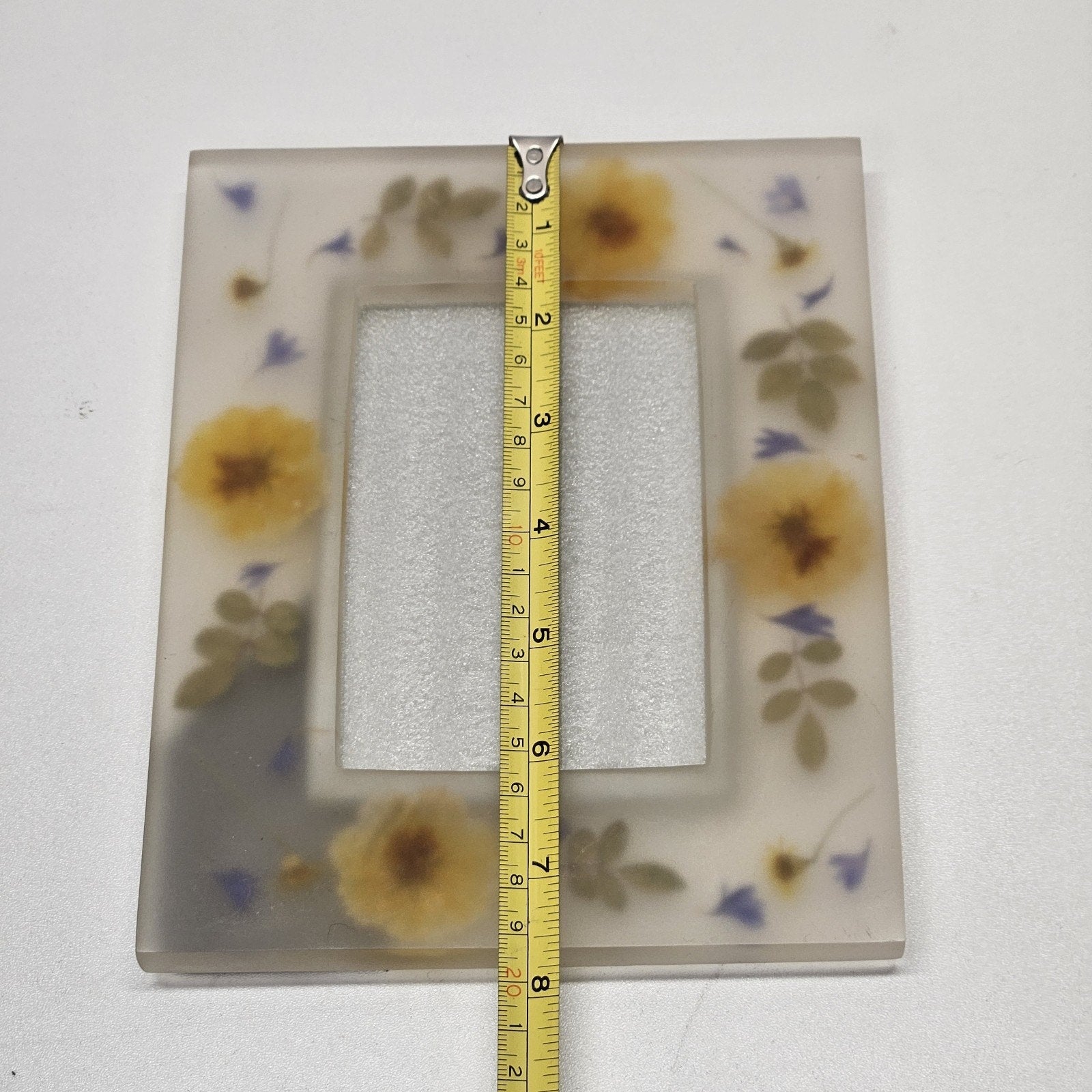 Vintage Frosted Floral Botanical Picture Frame 6x4" Photo Frame Pressed Flowers